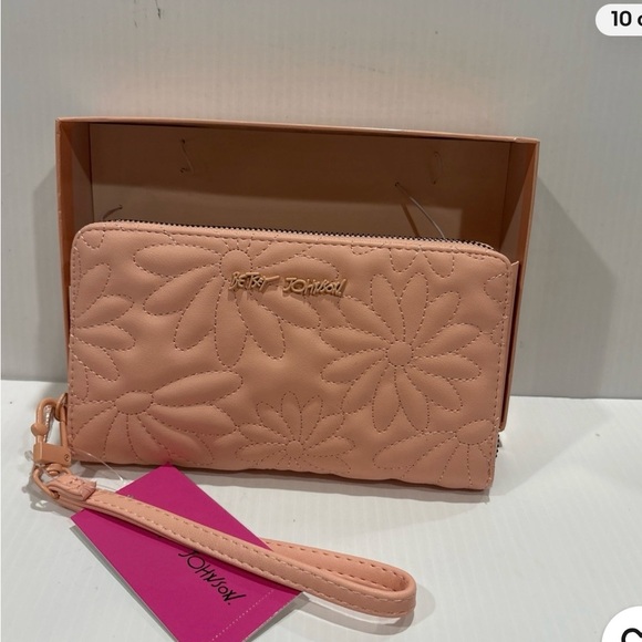 Betsey Johnson Pink Quilted Wallet and wristlet - Picture 2 of 4